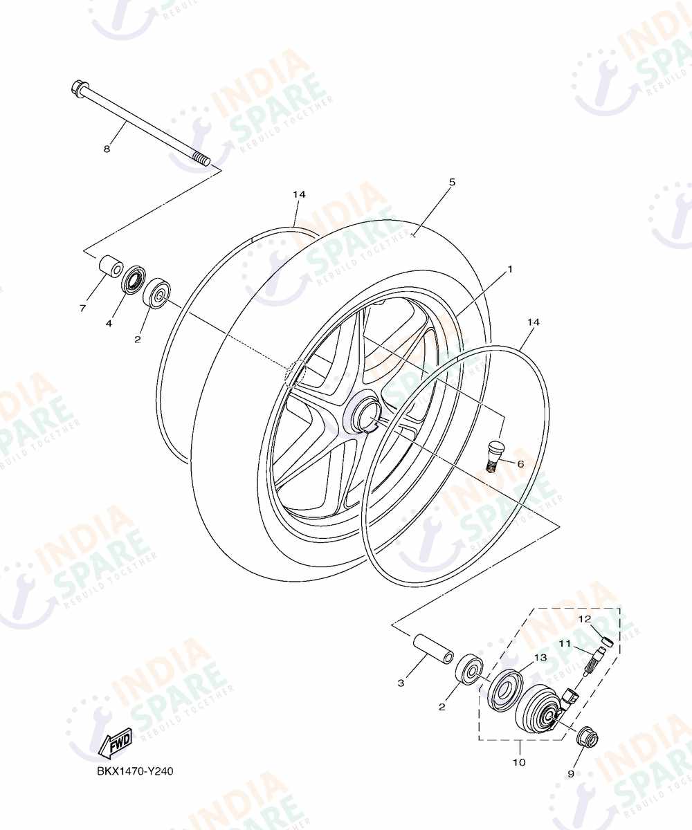 YAMAHA BKXM RAYZR 125CC Series FRONT WHEEL